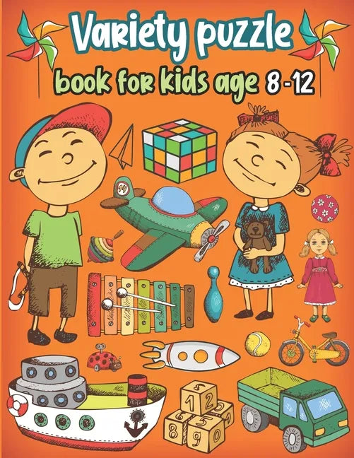 Variety puzzle book for kids age 8-12: Word Search, Sudoku, Trivia, Tic tac toe, Mazes and Coloring pages - Paperback