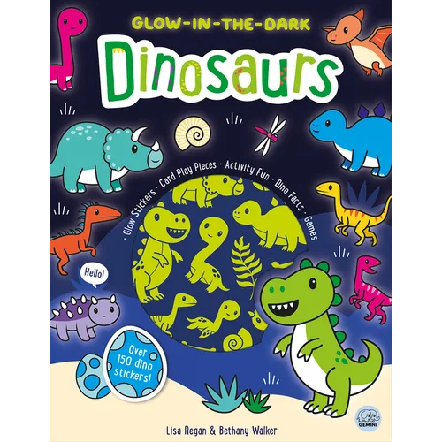 Glow-In-The-Dark Dinosaurs Sticker Activity Book - Paperback
