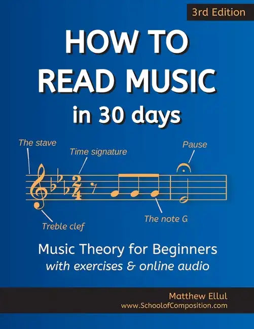 How to Read Music in 30 Days: Music Theory for Beginners - with exercises & online audio - Paperback