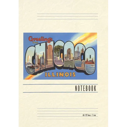 Vintage Lined Notebook Greetings from Chicago, Illinois - Paperback