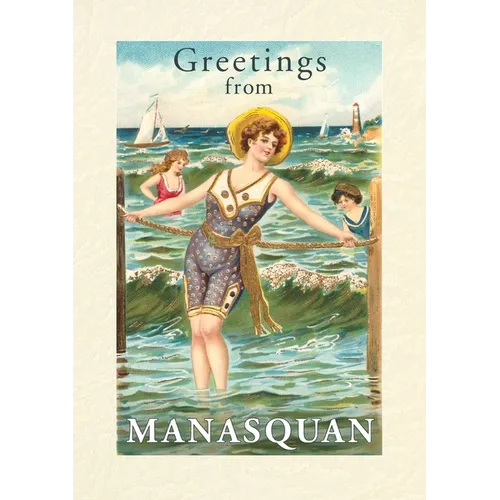 Vintage Lined Notebook Greetings from Manasquan, New Jersey - Paperback