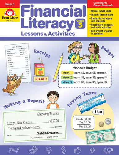 Financial Literacy Lessons and Activities, Grade 3 Teacher Resource - Paperback