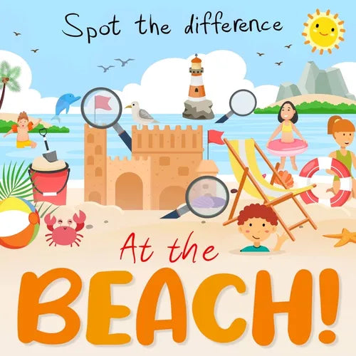 Spot the Difference - At the Beach!: A Fun Search and Solve Book For Ages 3+ - Paperback
