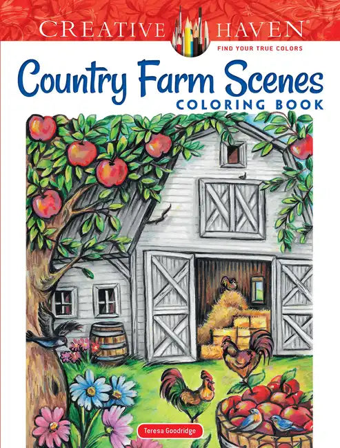 Creative Haven Country Farm Scenes Coloring Book - Paperback