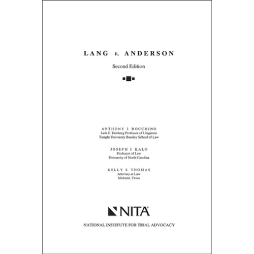 Lang v. Anderson: Case File - Paperback