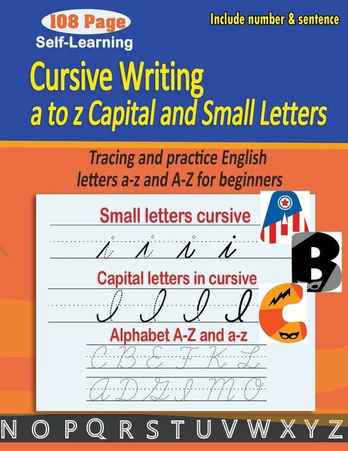 Cursive writing a to z capital and small letters: cursive handwriting workbook - Tracing and practice English letters a-z and A-Z for beginners - Paperback
