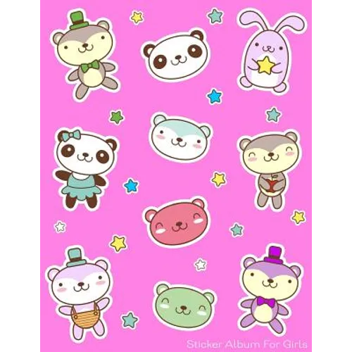 Sticker Album For Girls: 100 Plus Pages For PERMANENT Sticker Collection, Activity Book For Girls, Pink - 8.5 by 11 - Paperback