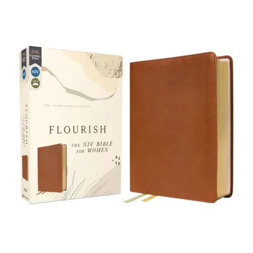 Flourish: The NIV Bible for Women, Leathersoft, Brown, Comfort Print - Imitation Leather