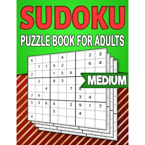 Sudoku Puzzle Book for Adults Medium: Christmas Sudoku Book for Adults - 9X9 Grids - 240 Medium Sudokus with Solutions - Paperback