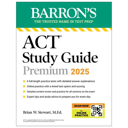 ACT Study Guide Premium, 2025: 6 Practice Tests + Comprehensive Review + Online Practice - Paperback