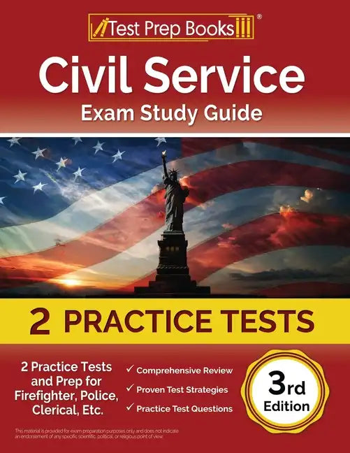 Civil Service Exam Study Guide: 2 Practice Tests and Prep for Firefighter, Police, Clerical, Etc. [3rd Edition] - Paperback