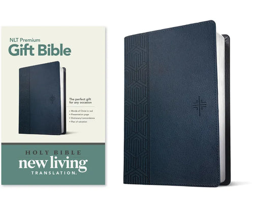 Premium Gift Bible NLT (Red Letter, Leatherlike, Blue) - Imitation Leather