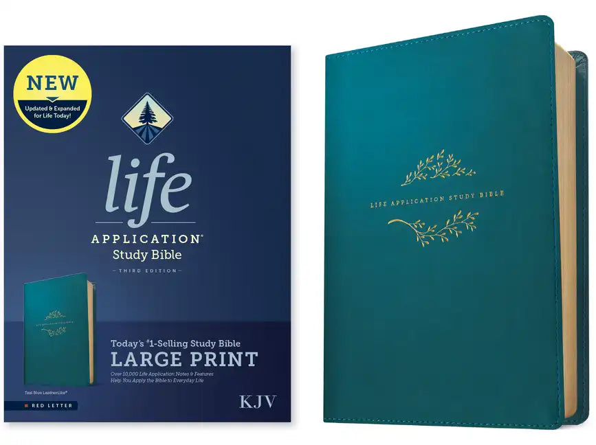 KJV Life Application Study Bible, Third Edition, Large Print (Leatherlike, Teal Blue, Red Letter) - Imitation Leather