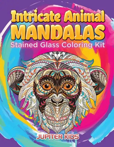 Intricate Animal Mandalas: Stained Glass Coloring Kit - Paperback