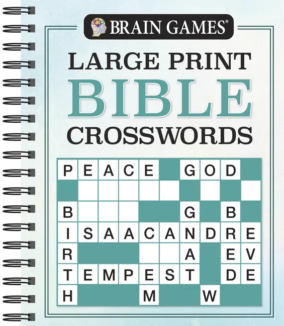 Brain Games - Large Print Bible Crosswords - Spiral