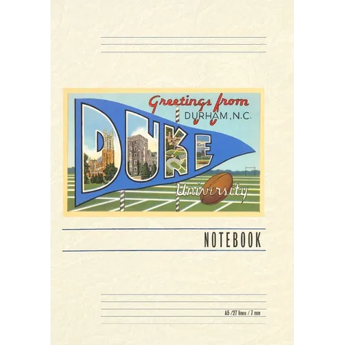 Vintage Lined Notebook Greetings from Duke University, Durham - Paperback