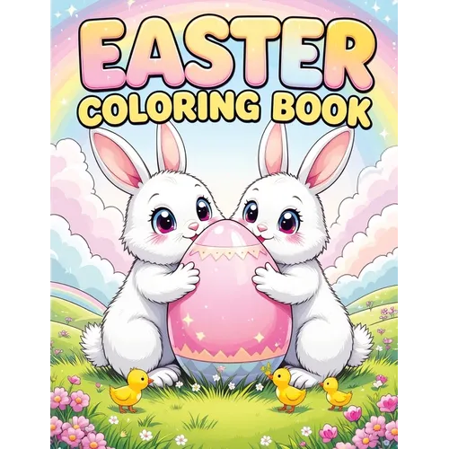 Easter Coloring Book: Cute Easy and Simple Springtime Designs for Kids Featuring Bunnies, Eggs, Baskets and More for Fun Party Favors and Gifts - Paperback
