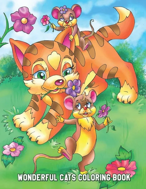 Wonderful Cats Coloring Book: Stress-Relieving Cats Designs and Patterns, Fun Early Learning for Kids Ages 3-6, 4-8 - Paperback