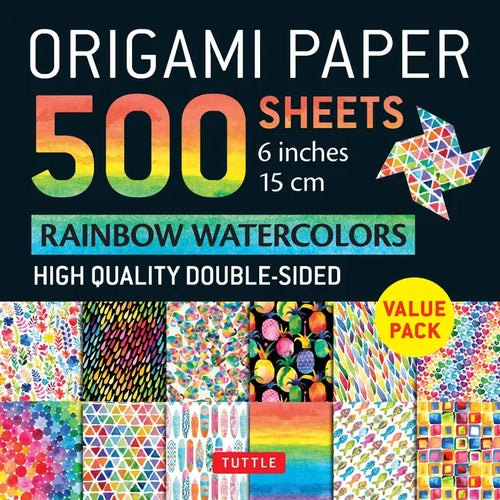 Origami Paper 500 Sheets Rainbow Watercolors 6 (15 CM): Tuttle Origami Paper: Double-Sided Origami Sheets Printed with 12 Different Designs (Instructi - Loose Leaf