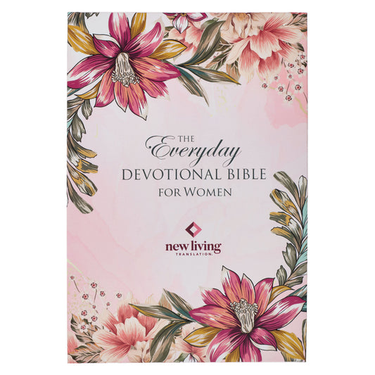 NLT Holy Bible Everyday Devotional Bible for Women New Living Translation, Floral - Hardcover