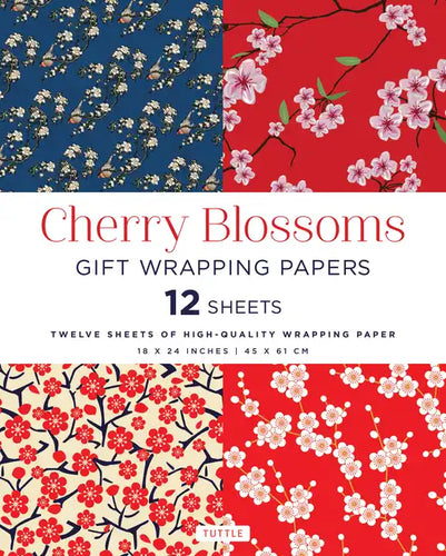 Cherry Blossoms Gift Wrapping Papers - 12 Sheets: 18 X 24 Inch (45 X 61 CM) Wrapping Paper - Paperback