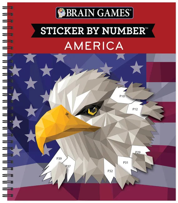 Brain Games - Sticker by Number: America (28 Images to Sticker) - Spiral