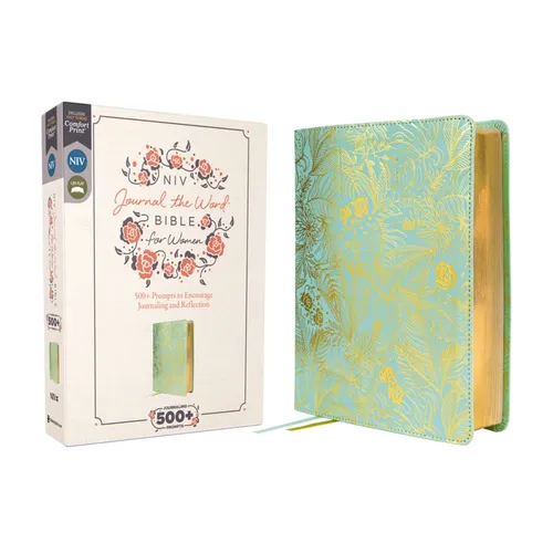 Niv, Journal the Word Bible for Women (Perfect for Note-Taking), Leathersoft, Teal, Red Letter, Comfort Print: 500+ Prompts to Encourage Journaling an - Imitation Leather