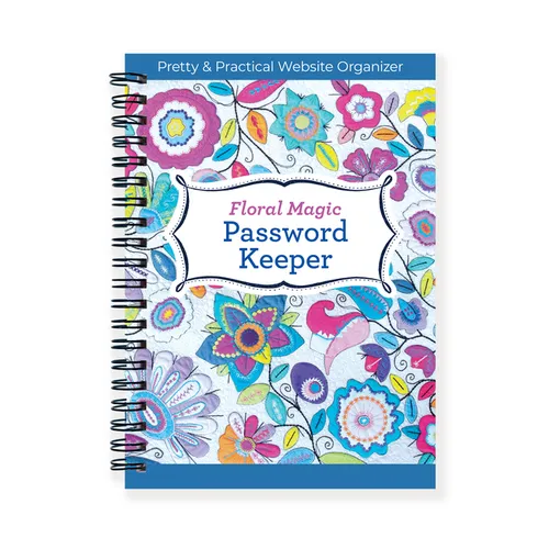 Floral Magic Password Keeper: Pretty & Practical Website Organizer - Spiral