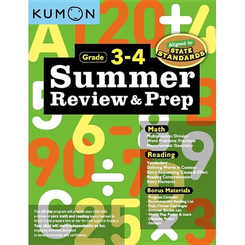 Kumon Summer Review and Prep 3-4 - Paperback