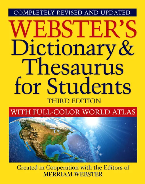 Webster's Dictionary & Thesaurus for Students with Full-Color World Atlas, Third Edition - Paperback