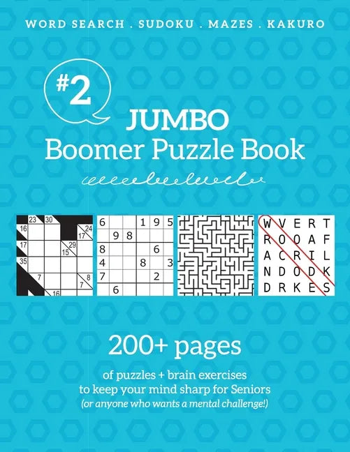 Jumbo Boomer Puzzle Book #2: 200+ pages of puzzles & brain exercises to keep your mind sharp for Seniors - Paperback