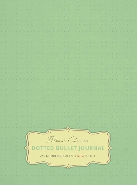 Large 8.5 x 11 Dotted Bullet Journal (Sea Foam Green #16) Hardcover - 245 Numbered Pages - Hardcover