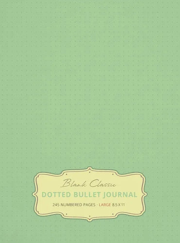 Large 8.5 x 11 Dotted Bullet Journal (Sea Foam Green #16) Hardcover - 245 Numbered Pages - Hardcover