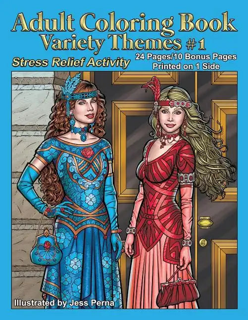 Adult Coloring Book Variety Themes #1: Stress Relief Activity - Paperback
