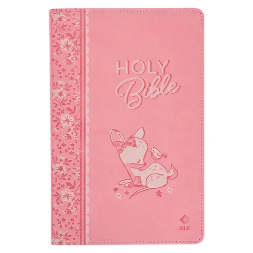NLT Keepsake Holy Bible for Baby Girls Baptism Easter, New Living Translation, Pink - Leather