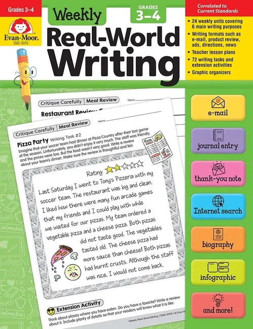 Weekly Real-World Writing, Grade 3 - 4 Teacher Resource - Paperback