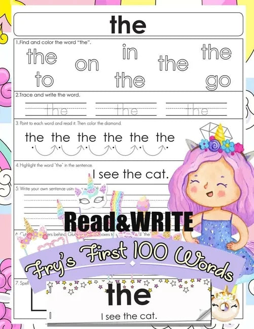Read and Write Fry's First 100 Words: With 100 Sight Word Mini Books Write and Learn High Frequency Word Practice Pages That are Key to Reading Succes - Paperback