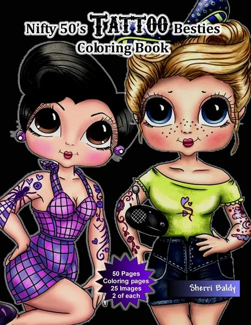 Nifty 50's Tattoo Besties Coloring Book - Paperback