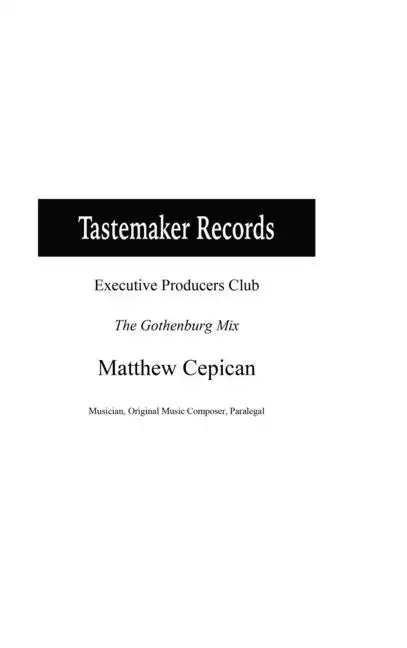 Tastemaker Records Executive Producers Club The Gothenburg Mix - Hardcover