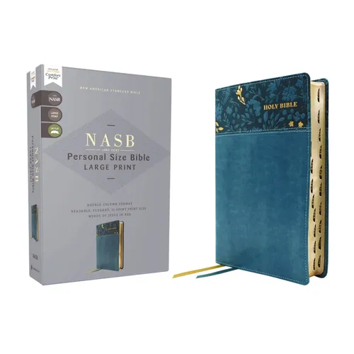 Nasb, Personal Size Bible, Large Print, Leathersoft, Teal, Red Letter, 1995 Text, Thumb Indexed, Comfort Print - Imitation Leather