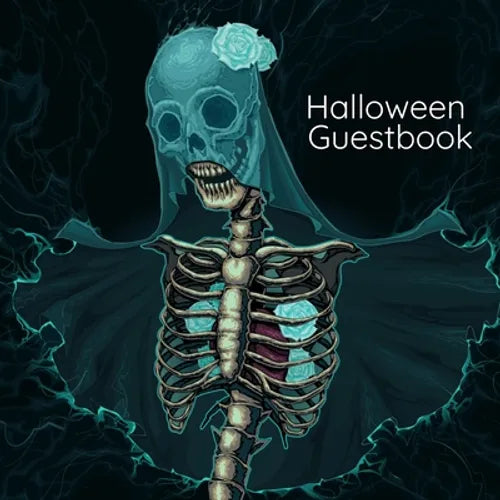 Halloween Guestbook: Gothic Wedding Guest Book For Bride And Groom - Black Themed Notebook for Adults - 8.5 