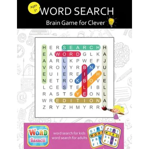 Word Search for Adults: Large Print Word-Finds Puzzle Book, Brain Games for Clever Kids & Adults - Paperback