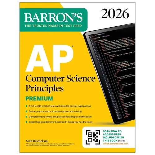AP Computer Science Principles Premium, 2026: Prep Book with 6 Practice Tests + Comprehensive Review + Online Practice - Paperback