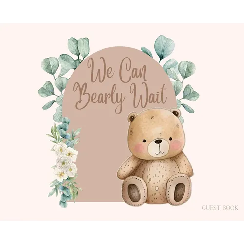 Bear Baby Shower hardback Guest Book (landscape) - Hardcover