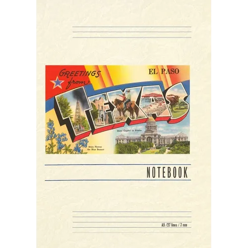 Vintage Lined Notebook Greetings from El Paso, Texas