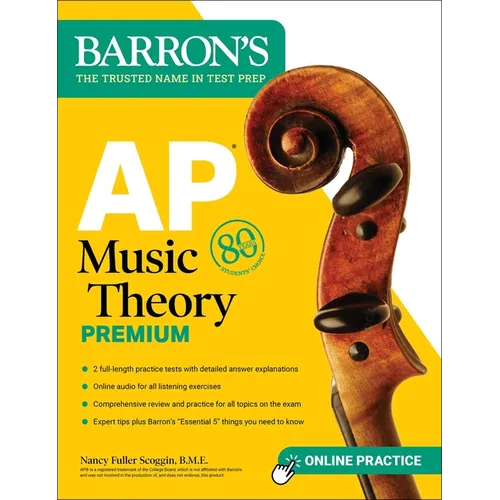 AP Music Theory Premium, Fifth Edition: Prep Book with 2 Practice Tests + Comprehensive Review + Online Audio