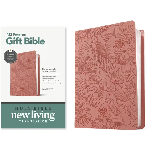 Premium Gift Bible Nlt, Filament Enabled (Leatherlike, Dusty Pink Petals, Red Letter)
