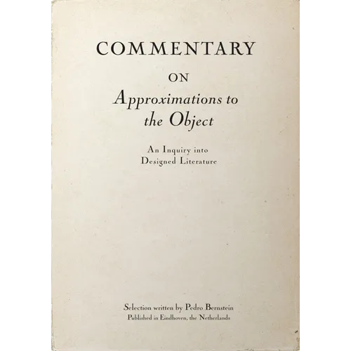 Commentary on Approximations to the Object: Readings in Designed Literature - Hardcover