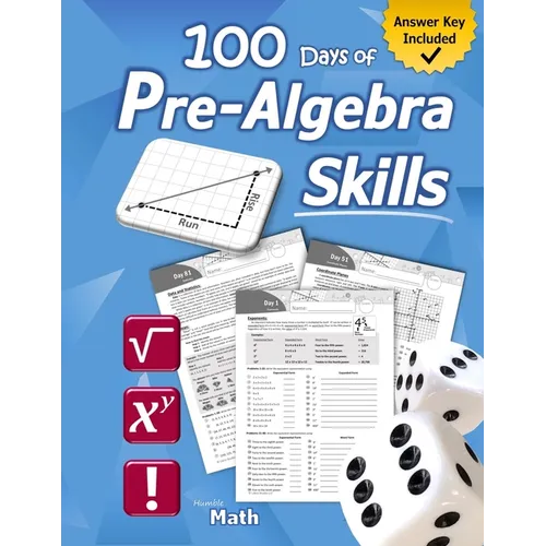 Pre-Algebra Skills: (Grades 6-8) Middle School Math Workbook (Prealgebra: Exponents, Roots, Ratios, Proportions, Negative Numbers, Coordinate Planes, - Paperback