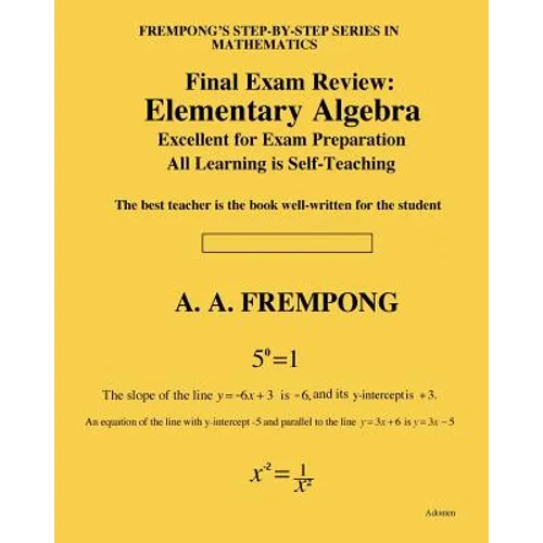 Final Exam Review: Elementary Algebra - Paperback